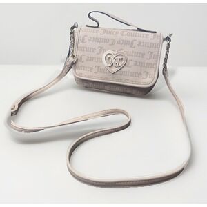 NWT‎ Juicy Couture Flawless Flap Crossbody - Sandstone Gothic Dots Cafe
